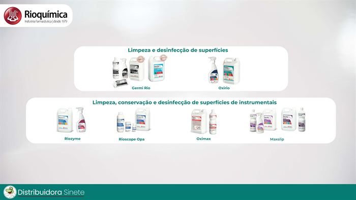 Saneantes para limpeza e desinfecção de superfícies e instrumentais hospitalares